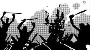 (violent clash)