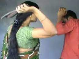 (Wife thrashed husband)